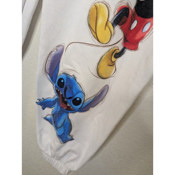 Disney 100 Years Jogger Pants Stitch Tinker Bell Mickey Mouse Winnie The Pooh XL - Picture 6 of 10